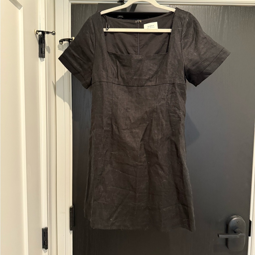 Dissh Black Mini Dress with Short Sleeves